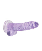 Shots RealRock Realistic Crystal Clear 7" Dildo w/Balls - Purple