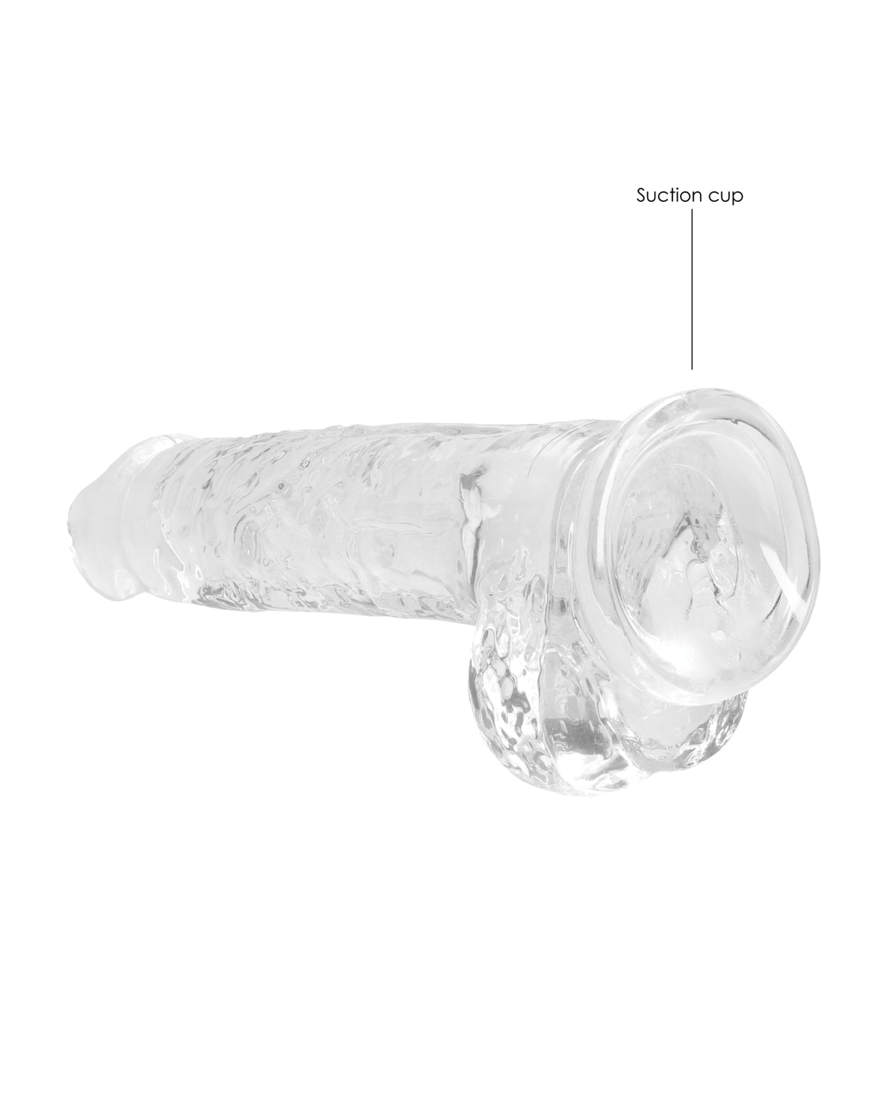 Shots RealRock Realistic Crystal Clear 8" Dildo w/Balls - Transparent Clear