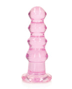 Shots RealRock Crystal Clear 5.5" Curvy Dildo/Butt Plug - Pink