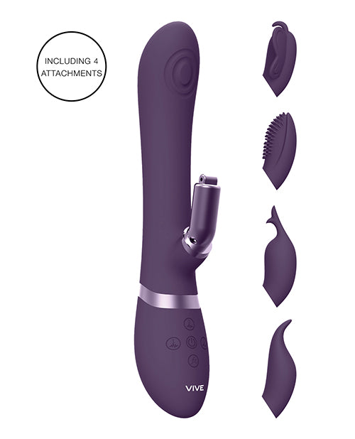 Shots Vive Etsu Pulse G - Spot Rabbit w/Interchangeable Clitoral Attachments - Purple