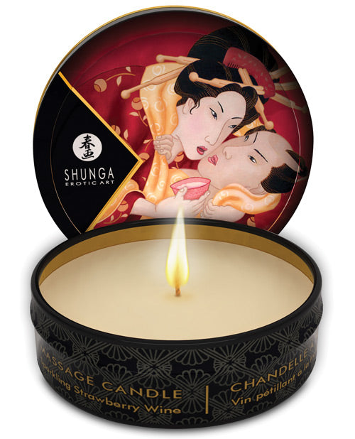 Shunga Romance Mini Candlelight Massage Candle - Sparkling Strawberry Wine