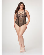Fishnet Strappy High Cut Leg Teddy Black