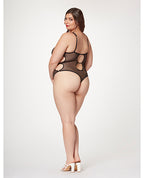 Fishnet Strappy High Cut Leg Teddy Black