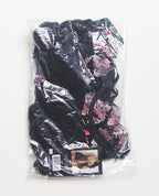Floral Lace and Mesh Underwire Babydoll w/Open Back Panty 2 pc Set - Black/Pink