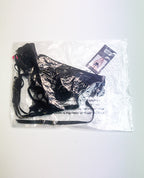 Strappy Lace High Waist Panty w/Garters - Black