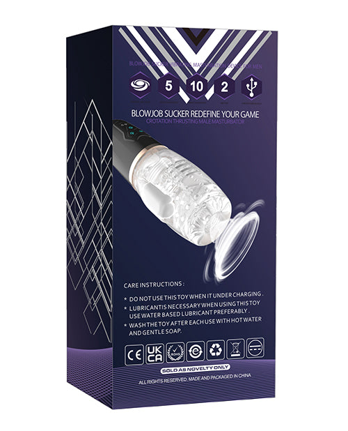 Sucking & Vibrating Blowjob Sucker - Black