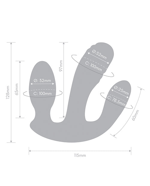 Together Blended Pleasure Remote Controlled Triple - Pronged Vibrator