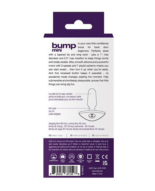VeDO Bump Mini Rechargeable Anal Plug - Purple