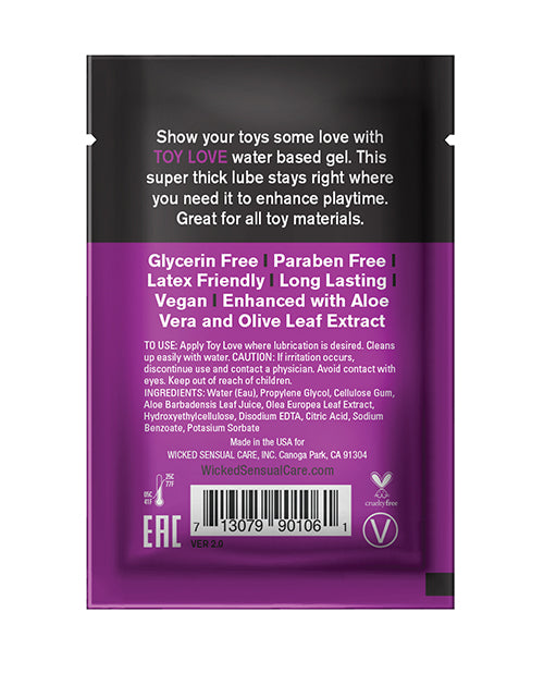 Wicked Sensual Care Toy Love Water Based Lubricant - . Fragrance Free
