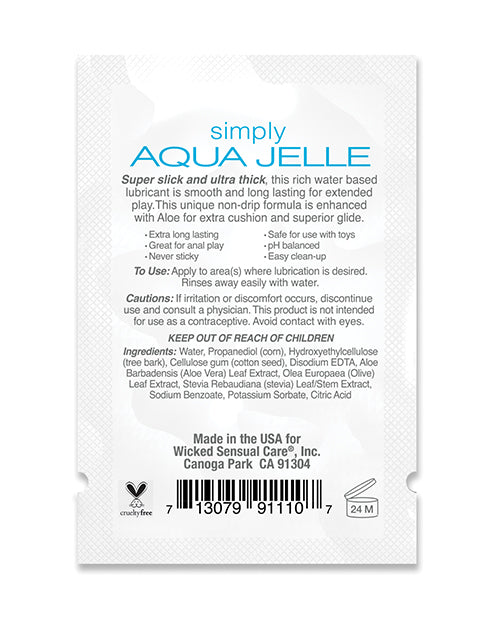 Wicked Sensual Care Simply Aqua Jelle Water Based Lubricant - .
