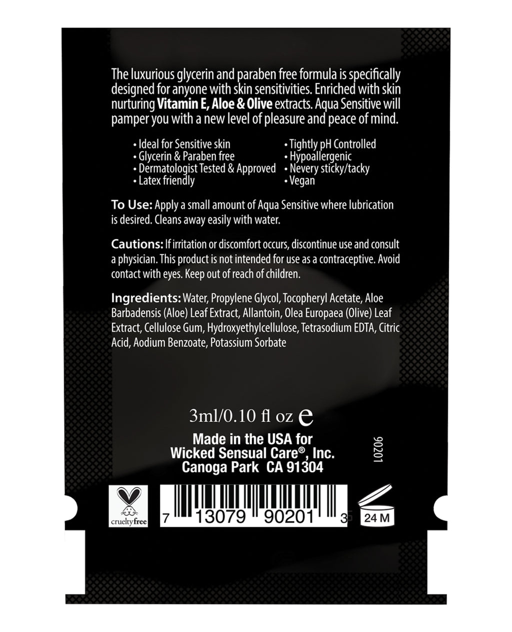 Wicked Sensual Care Hypoallergenic Aqua Sensitive Water Based Lubricant - .
