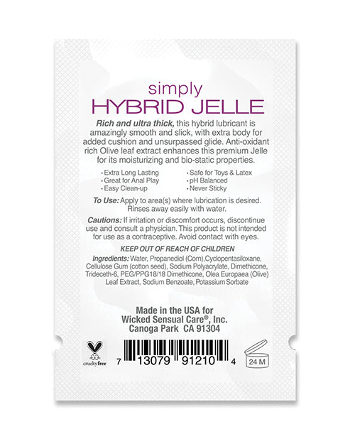 Wicked Sensual Care Simply Hybrid Jelle Lubricant - .