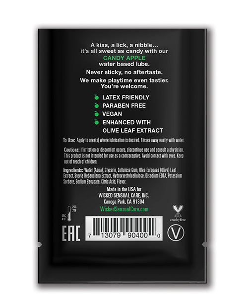 Wicked Sensual Care Aqua Waterbased Lubricant - . Candy Apple