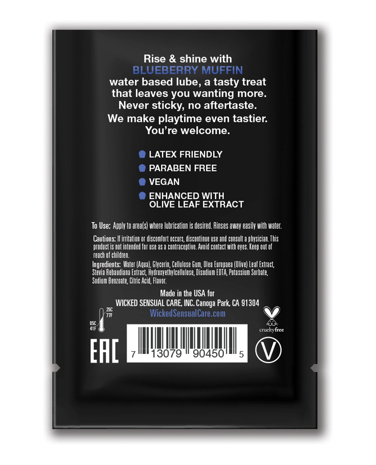 Wicked Sensual Care Water Based Lubricant - . Blueberry Muffin