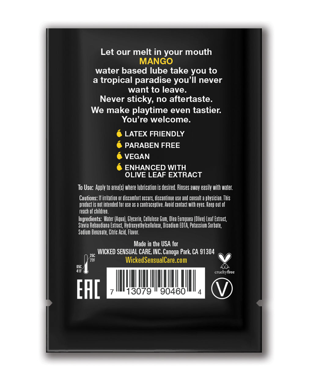Wicked Sensual Care Water Based Lubricant - . Mango