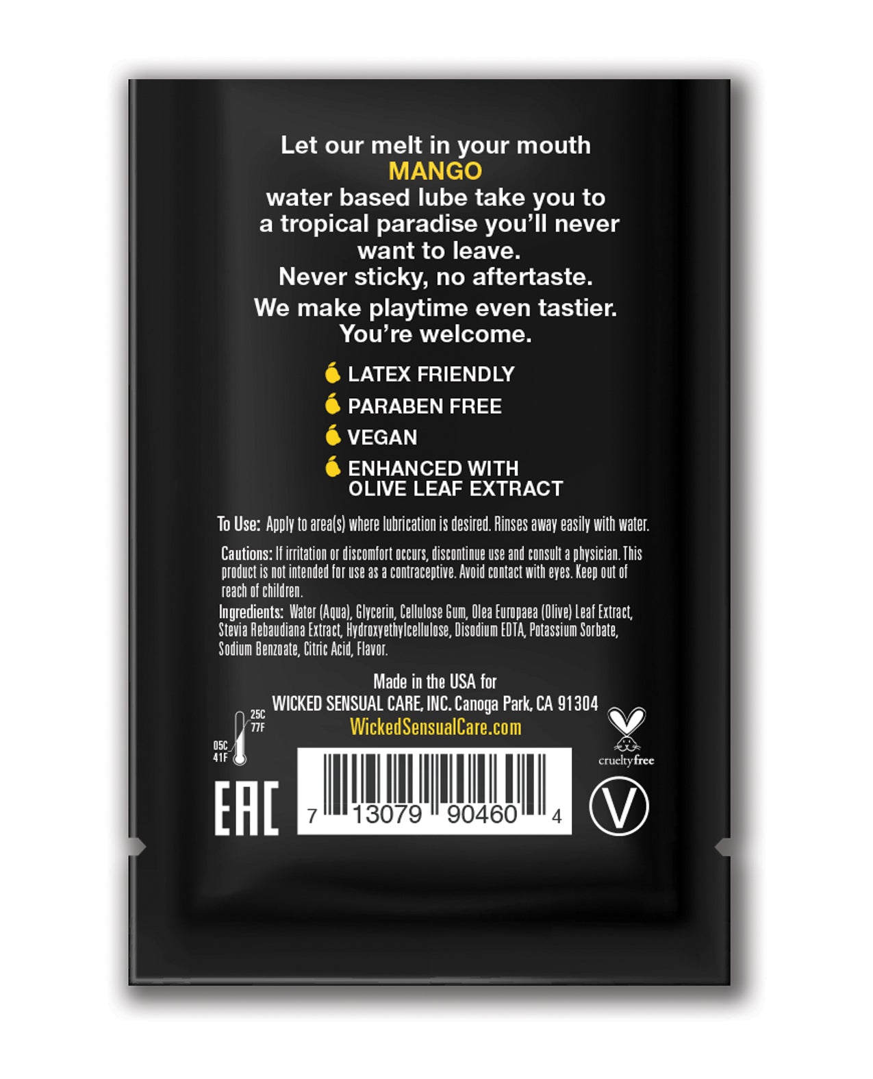 Wicked Sensual Care Water Based Lubricant - . Mango