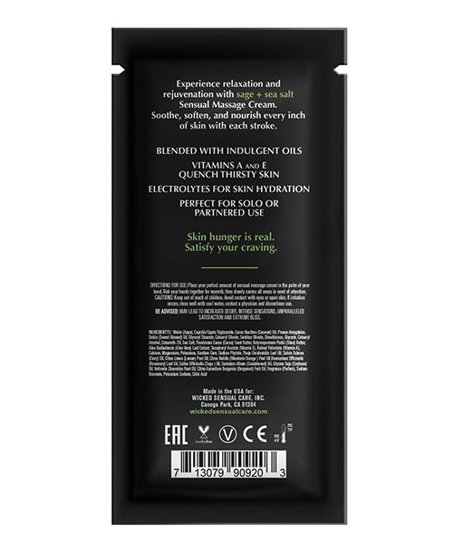 Wicked Sensual Care Sage & Sea Salt Massage Cream - .
