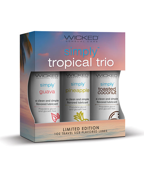 Wicked Sensual Care Tropical Trio Travel Size Flavored Lubes - Bottles