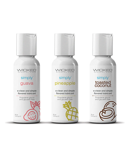 Wicked Sensual Care Tropical Trio Travel Size Flavored Lubes - Bottles