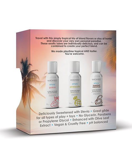 Wicked Sensual Care Tropical Trio Travel Size Flavored Lubes - Bottles