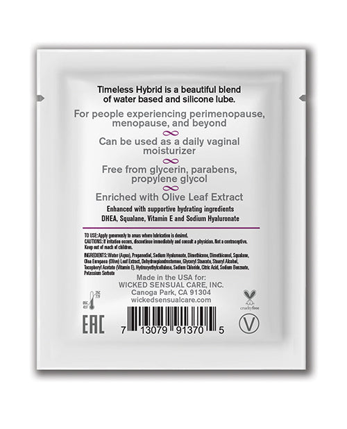 Wicked Sensual Care Simply Timeless Hybrid Water & Silicone Lubricant - .
