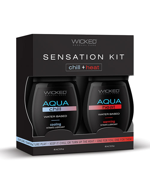 Wicked Sensual Care Sensation Kit Cooling and Warming Water Based Lubricants - Bottles