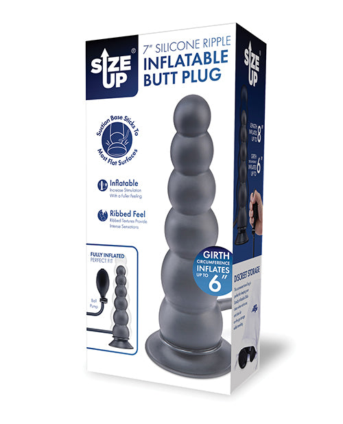Size Up Silicone Ripple Inflatable Butt Plug