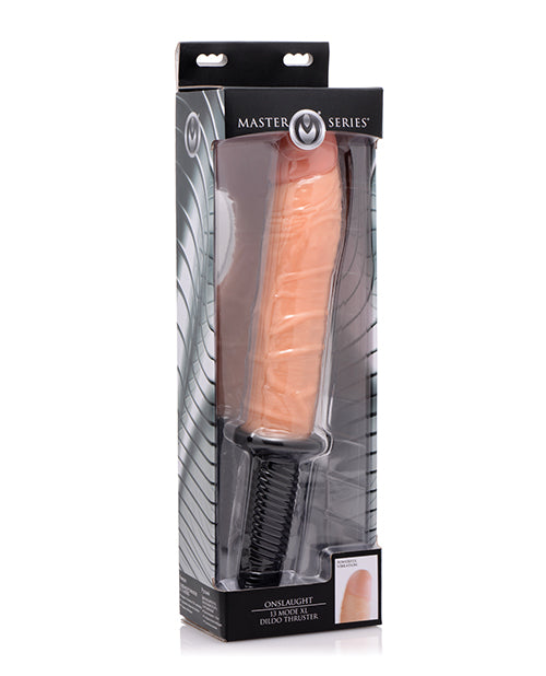 Master Series Onslaught 13 Mode Vibrating Dildo Thruster - Light