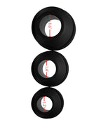 Master Series Gape - Grommets 3 pc Hollow Silicone Anal Dilator Set - Black