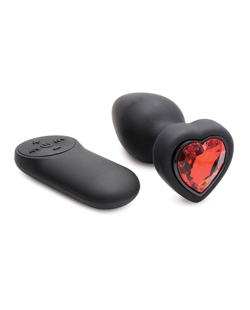 Booty Sparks 28X Silicone Vibrating Red Heart Anal Plug w/Remote