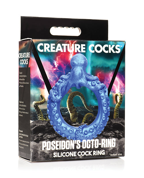 Creature Cocks Poseidon' Octo Silicone Cock Ring - Blue