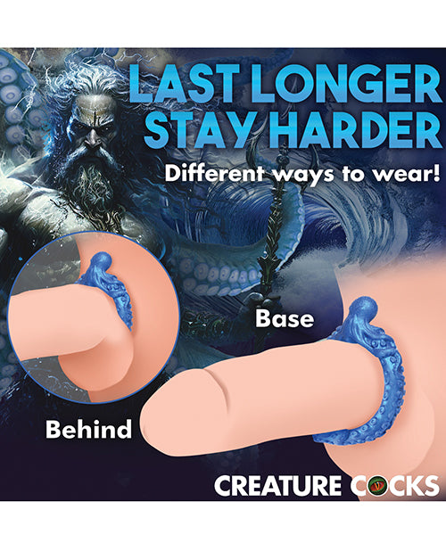 Creature Cocks Poseidon' Octo Silicone Cock Ring - Blue