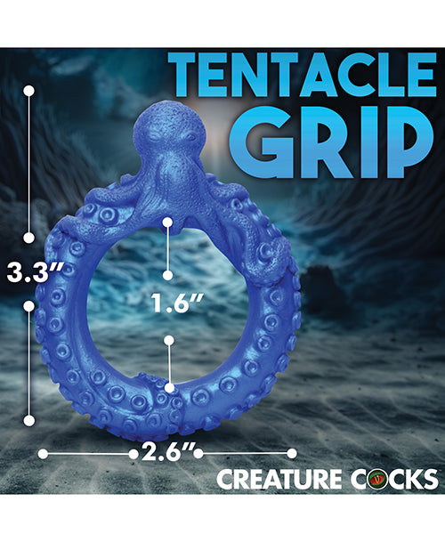 Creature Cocks Poseidon' Octo Silicone Cock Ring - Blue