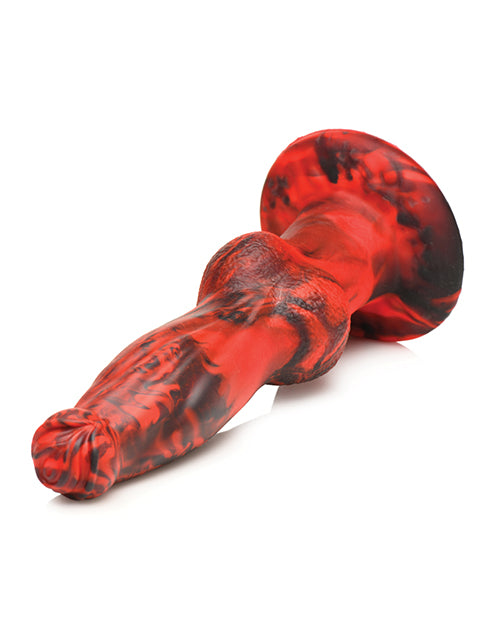 Creature Cocks Hell - Wolf Thrusting & Vibrating Silicone Dildo - Black/Red
