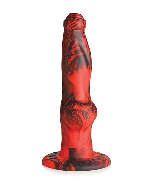 Creature Cocks Hell - Wolf Thrusting & Vibrating Silicone Dildo - Black/Red