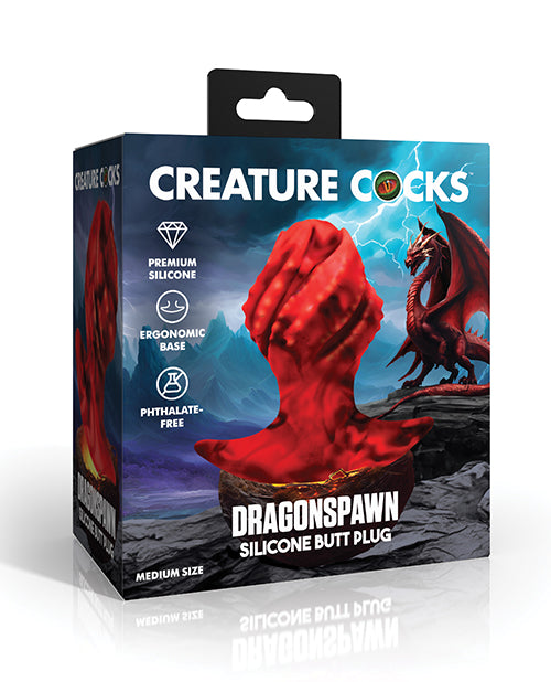 Creature Cocks Dragonspawn Silicone Butt Plug - Black/Red