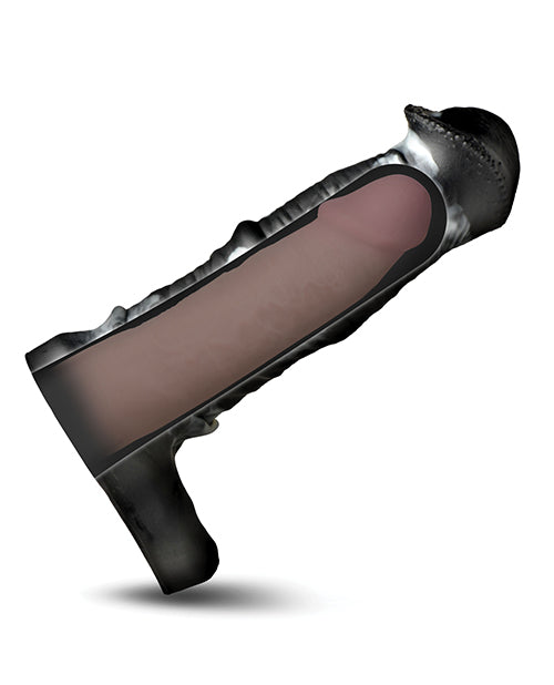 Creature Cocks Stallion 1" Silicone Penis Extension - Black/Silver