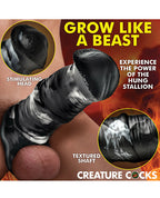 Creature Cocks Stallion 1" Silicone Penis Extension - Black/Silver