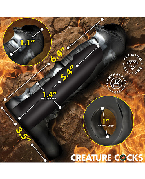 Creature Cocks Stallion 1" Silicone Penis Extension - Black/Silver