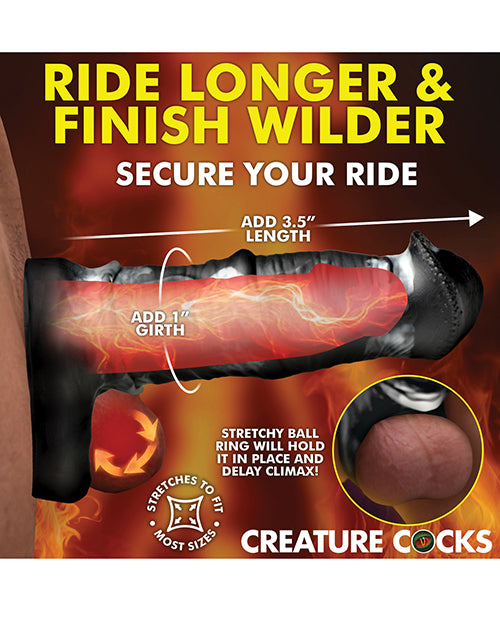Creature Cocks Stallion 1" Silicone Penis Extension - Black/Silver