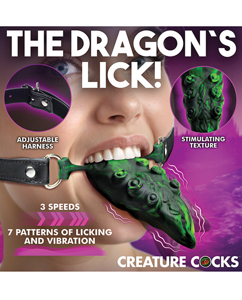 Creature Cocks Dragon's Lick Vibrating Tentacle Tongue - Green