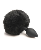 Tailz Fluffy Bunny Tail Silicone Plug - Black
