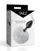 Tailz Fluffy Bunny Tail Silicone Plug - White