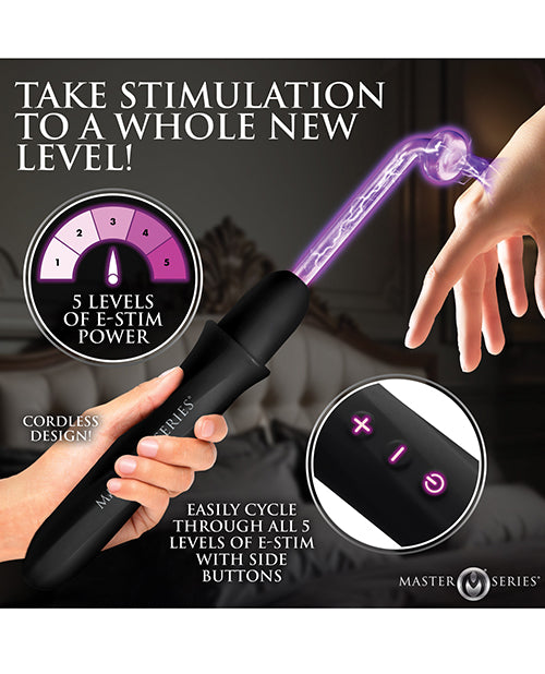 Master Series Elektrawand Rechargeable Violet Wand w/Attachments - Black