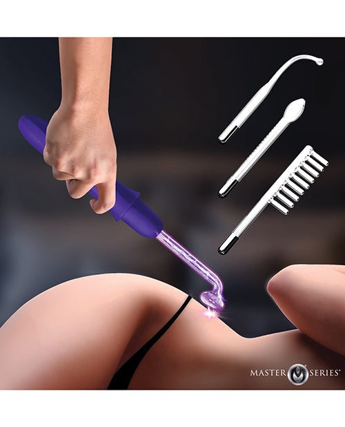 Master Series Elektrawand Rechargeable Violet Wand w/Attachments - Purple