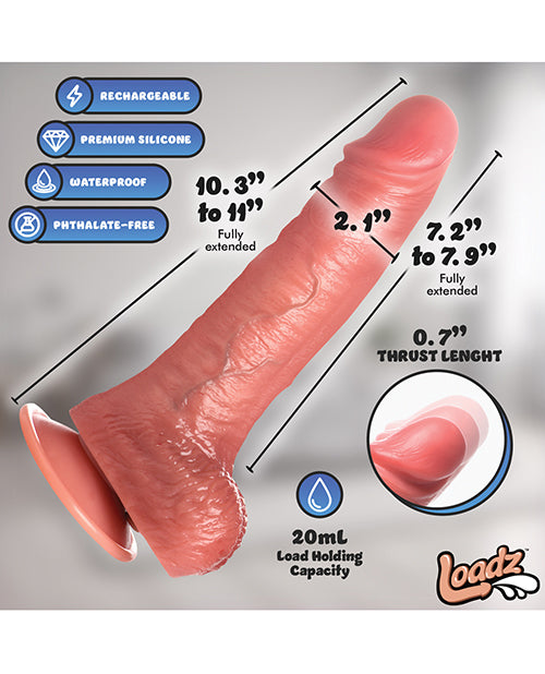 Loadz 10" Thrusting, Vibrating, & Squirting Dildo
